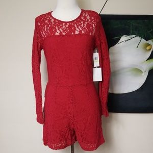 NWT 1.State Long Sleeve Lace Short Romper
